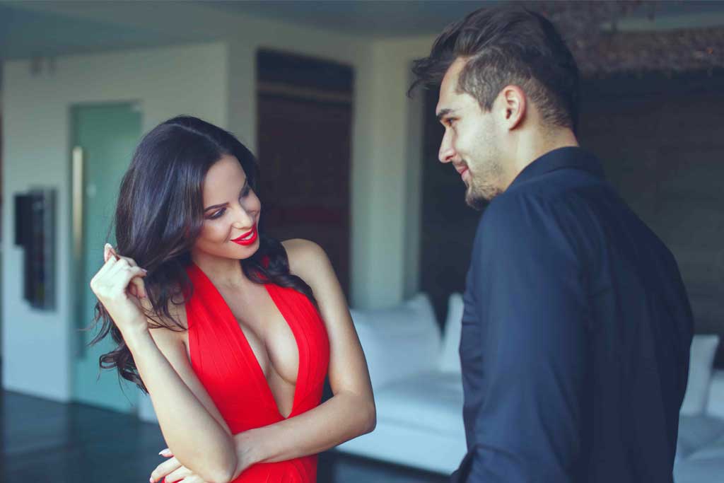 man confident with woman