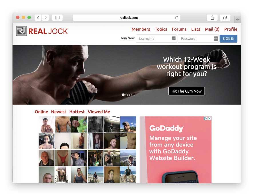 RealJock gay ad Site